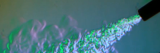 Schlieren Video #3 | Spray Duster Visualized by our Multi-Color Schlieren System